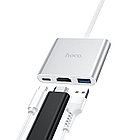 USB-хаб HOCO HB14 Type-C - USB-A / HDMI / Type-C серебристый, фото 2