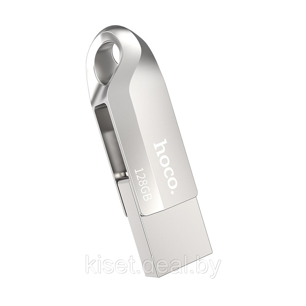 Флешка 2в1 USB 3.0 - Type-C Flash HOCO UD8 128GB серебристый - фото 1 - id-p214903776