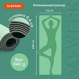 Коврик для йоги и фитнеса спортивный двухцветный, ТПЭ, 183*61*0,6 см, светло-зеленый/чёрный, DASWERK (680031), фото 2