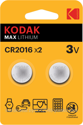 KODAK CR2016-2BL MAX Lithium - фото 1 - id-p214907818