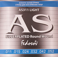 Fedosov AS311 Silverplated Round Wound Комплект струн для акустической гитары, п/медь, 11-52