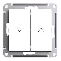 Выключатель жалюзи 2-клавишный, 10А, механизм, БЕЛЫЙ (Schneider Electric ATLAS DESIGN)