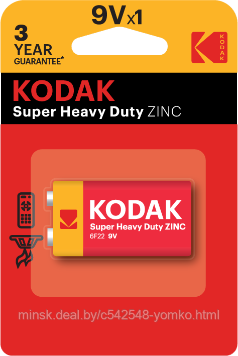 KODAK 6F22-1BL SUPER HEAVY DUTY Zinc [K9VHZ-1B] - фото 1 - id-p214921871