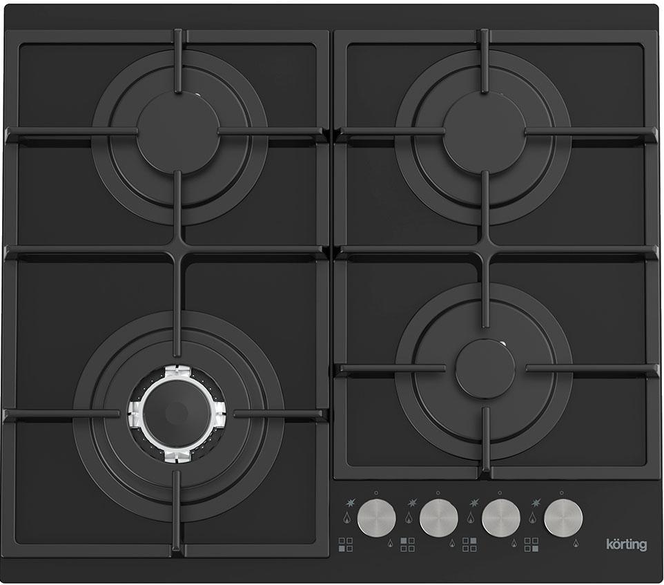 Встраиваемая варочная панель KORTING HGG 6734 CTN Газовая варочная панель из закаленного стекла, ширина 60 см, - фото 1 - id-p214922051