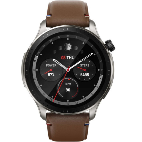 Умные часы Amazfit GTR 4 (серебристый, с коричневым кожаным ремешком) - фото 3 - id-p214923077