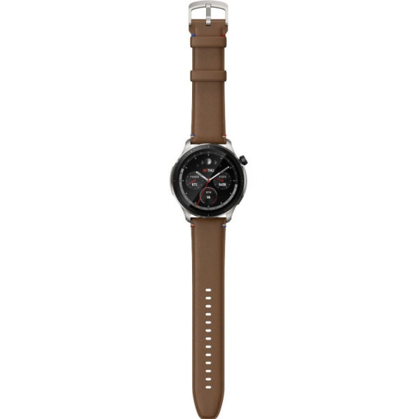 Умные часы Amazfit GTR 4 (серебристый, с коричневым кожаным ремешком) - фото 6 - id-p214923077