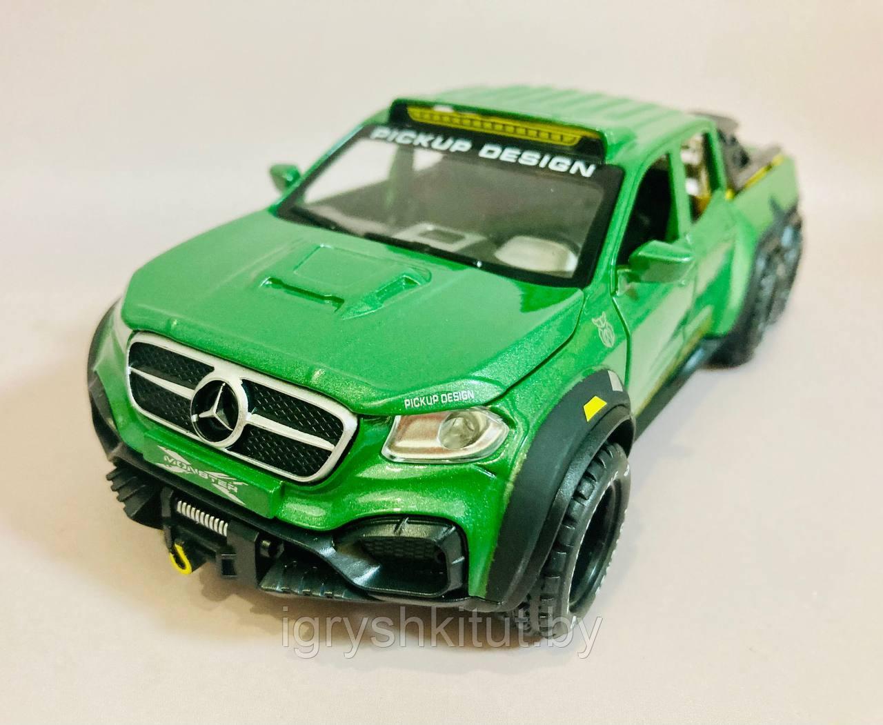 Коллекционная машинка Mercedes Benz X-class Monster Pickup Design Мерседес 1: 32 свет, звук - фото 2 - id-p138293035