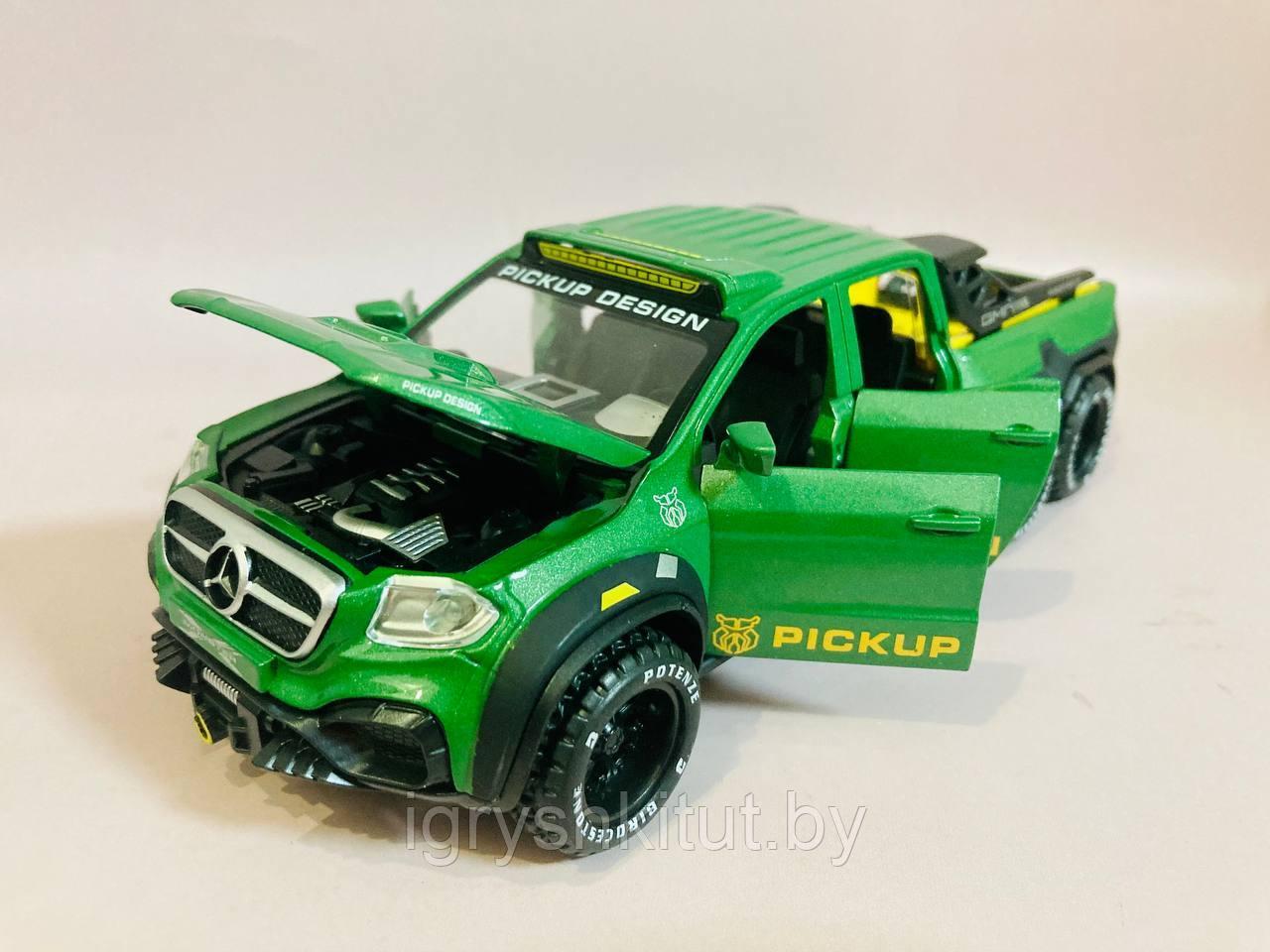 Коллекционная машинка Mercedes Benz X-class Monster Pickup Design Мерседес 1: 32 свет, звук