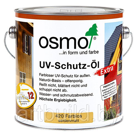 Защитное масло с УФ-фильтром и биоцидами Osmo UV-Schutz-Öl Extra 420, фото 2