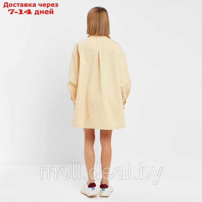 Костюм женский (рубашка, шорты) MINAKU: Oversize цвет бежевый, размер 42 - фото 5 - id-p214897255
