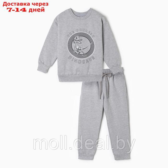 Костюм для мальчика (свитшот, брюки) А.Н3726, цвет средне-серый меланж, рост 110 - фото 1 - id-p214898627