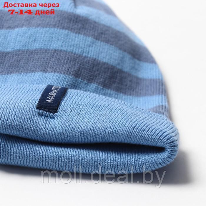 Шапка для мальчика А.MBH9303, цвет джинс, размер 52-54 - фото 2 - id-p214899642