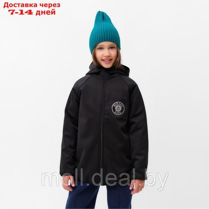 Бомбер (джемпер) с капюшоном детский MINAKU, цвет чёрный, рост 122 см - фото 2 - id-p214898654