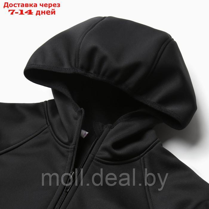 Бомбер (джемпер) с капюшоном детский MINAKU, цвет чёрный, рост 128 см - фото 3 - id-p214898657