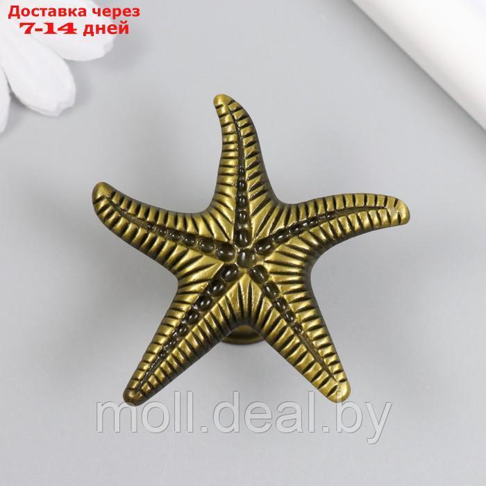Ручка для шкатулки металл "Морская звезда" бронза 5,3х5,3х2,3 см - фото 1 - id-p214901965