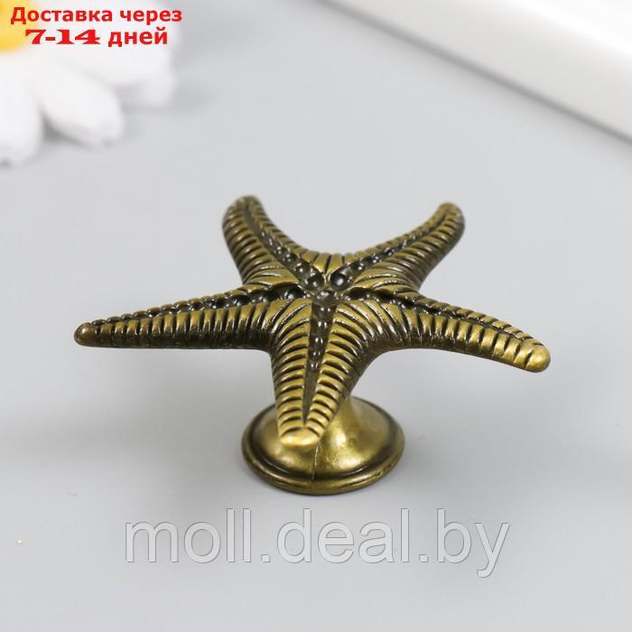 Ручка для шкатулки металл "Морская звезда" бронза 5,3х5,3х2,3 см - фото 2 - id-p214901965
