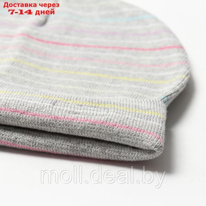 Шапка для девочки А.MFH11179, цвет серый меланж, размер 54-56 - фото 2 - id-p214899726