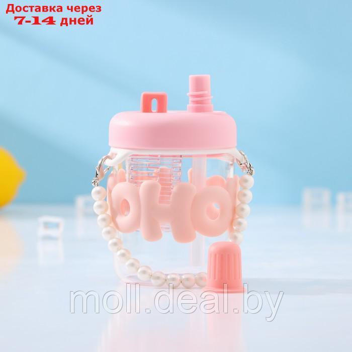 Бутылка для воды стеклянная "Бьюти", 400 мл, 8×14,5 см, цвет розовый - фото 4 - id-p214897698
