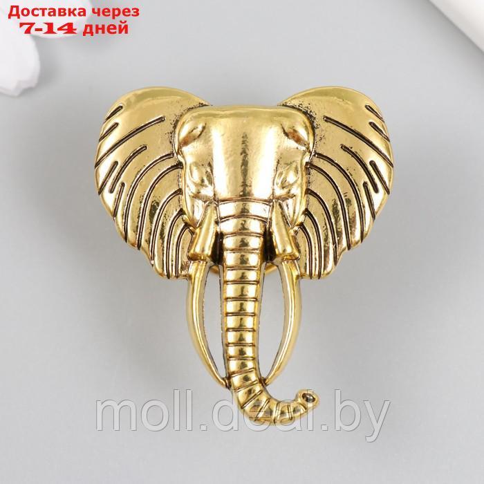 Ручка для шкатулки металл "Голова слона" состаренное золото 4,5х4,2 см - фото 1 - id-p214902273