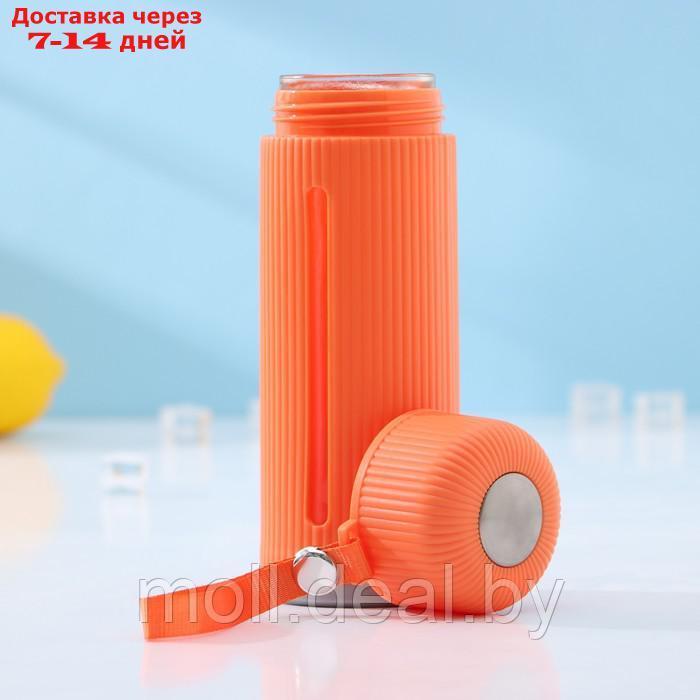 Бутылка для воды стеклянная "Успех", 500 мл, 7,2×21 см, цвет оранжевый - фото 2 - id-p214897700