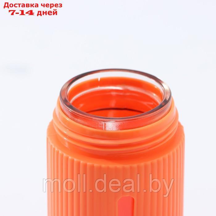 Бутылка для воды стеклянная "Успех", 500 мл, 7,2×21 см, цвет оранжевый - фото 4 - id-p214897700