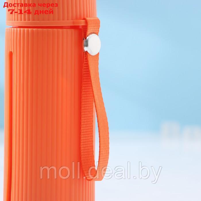Бутылка для воды стеклянная "Успех", 500 мл, 7,2×21 см, цвет оранжевый - фото 5 - id-p214897700