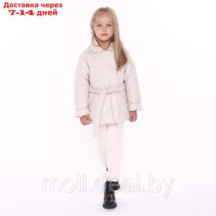 Куртка детская стеганая, цвет латте, рост 104 см - фото 3 - id-p214898792