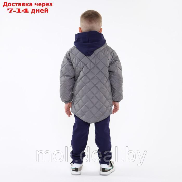 Куртка детская стеганая, цвет серый, рост 98 см - фото 5 - id-p214898795