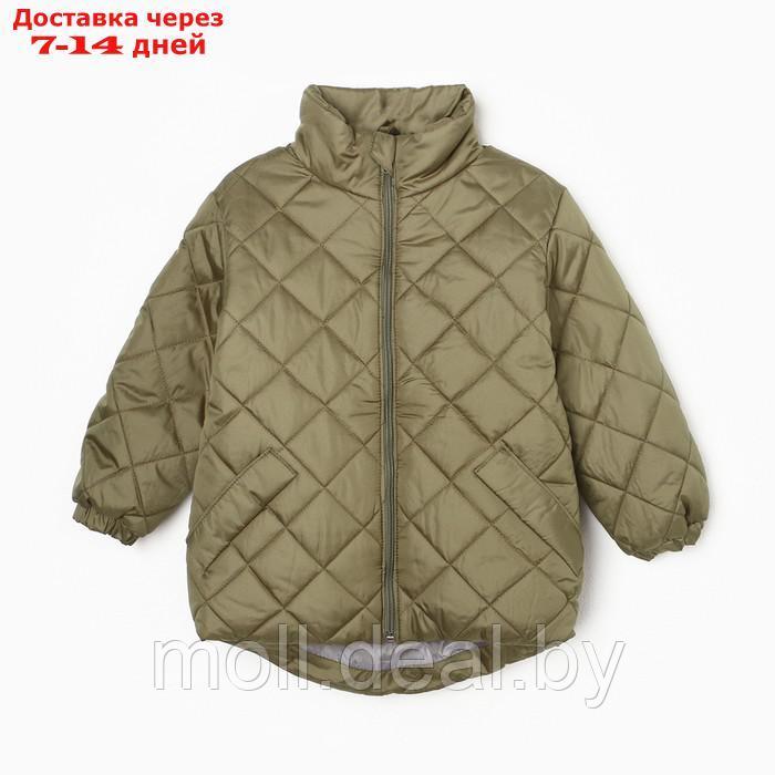Куртка детская стеганая, цвет хаки, рост 116 см - фото 7 - id-p214898846