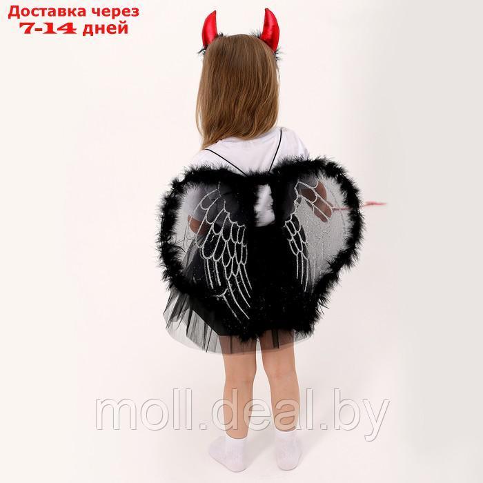 Карнавальный набор "Дьяволёнок" футболка, юбка, ободок, крылья, жезл - фото 6 - id-p214897830
