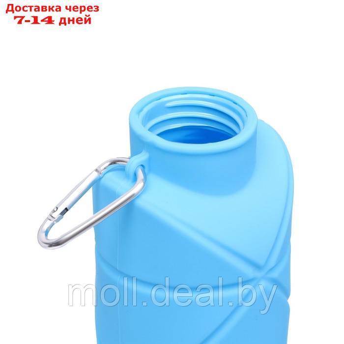 Силиконовая бутылка для воды 700 мл,синяя, 6.5 х 22 см - фото 5 - id-p214891597
