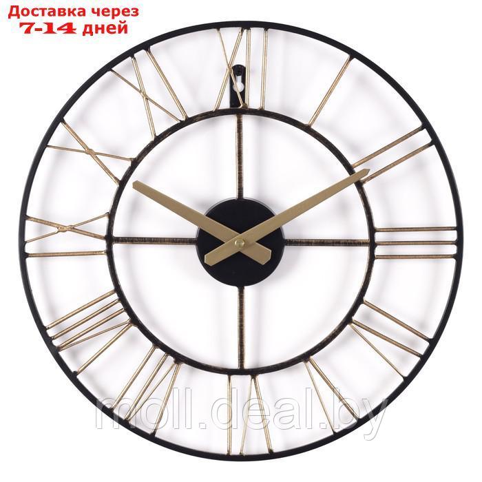 Часы настеные, серия: Лофт, плавный ход, d-40 см, бронза - фото 1 - id-p214899899