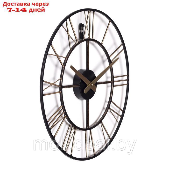 Часы настеные, серия: Лофт, плавный ход, d-40 см, бронза - фото 2 - id-p214899899
