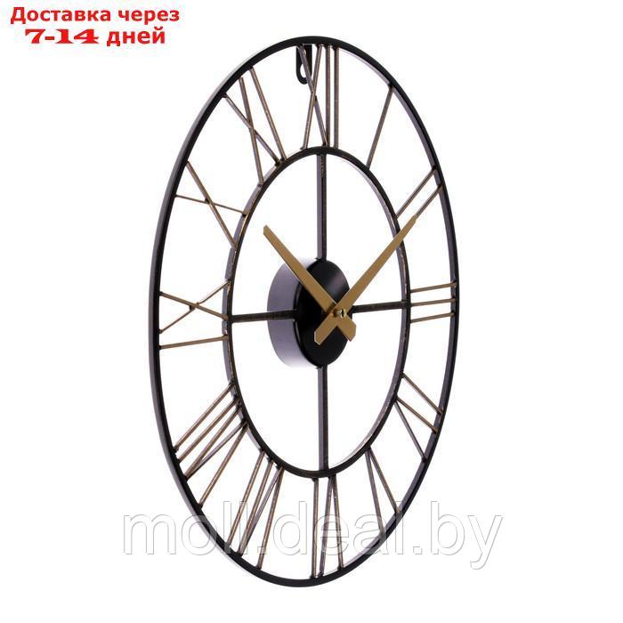 Часы настеные, серия: Лофт, плавный ход, d-40 см, бронза - фото 5 - id-p214899899