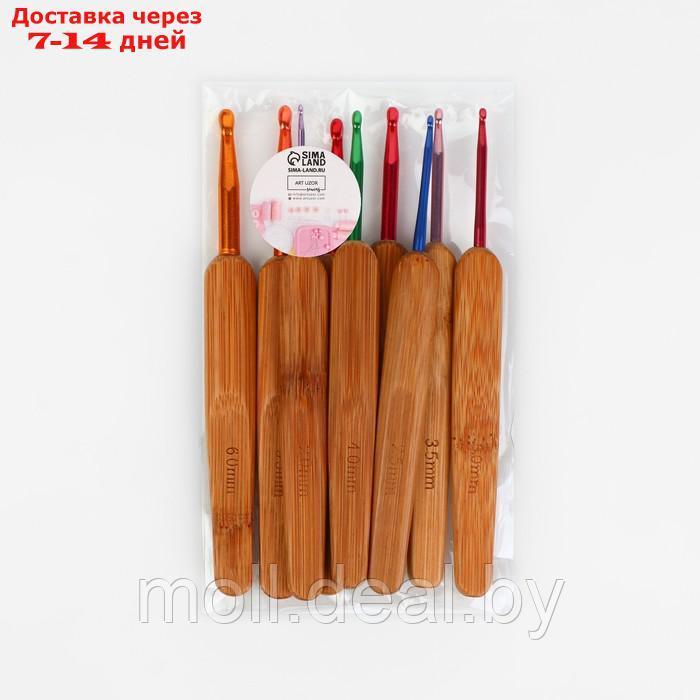 Набор крючков для вязания, с бамбуковыми ручками, d = 2-6 мм, 13,5 см, 9 шт - фото 3 - id-p214897853