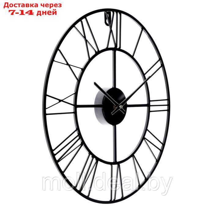 Часы настеные, серия: Лофт, плавный ход, d-40 см, черные - фото 5 - id-p214899935