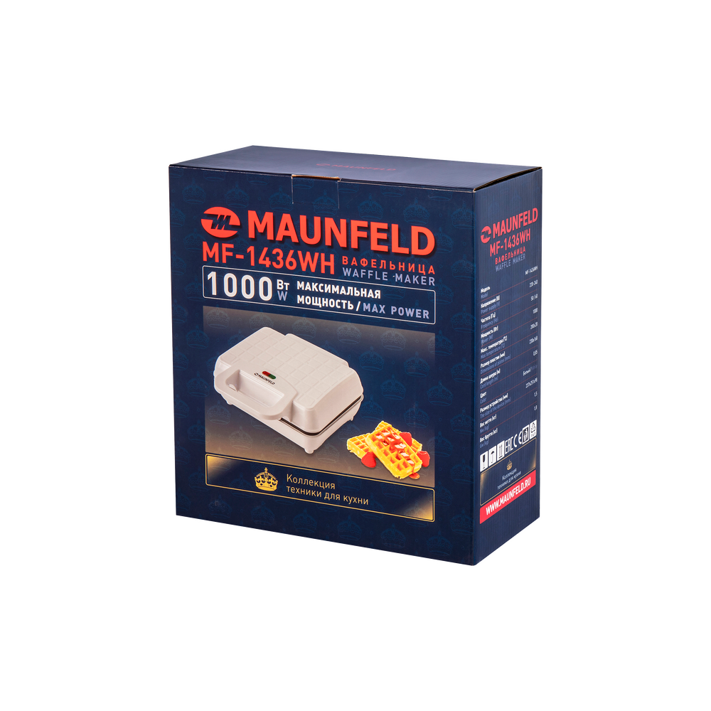 Вафельница MAUNFELD MF-1436WH - фото 8 - id-p214926618