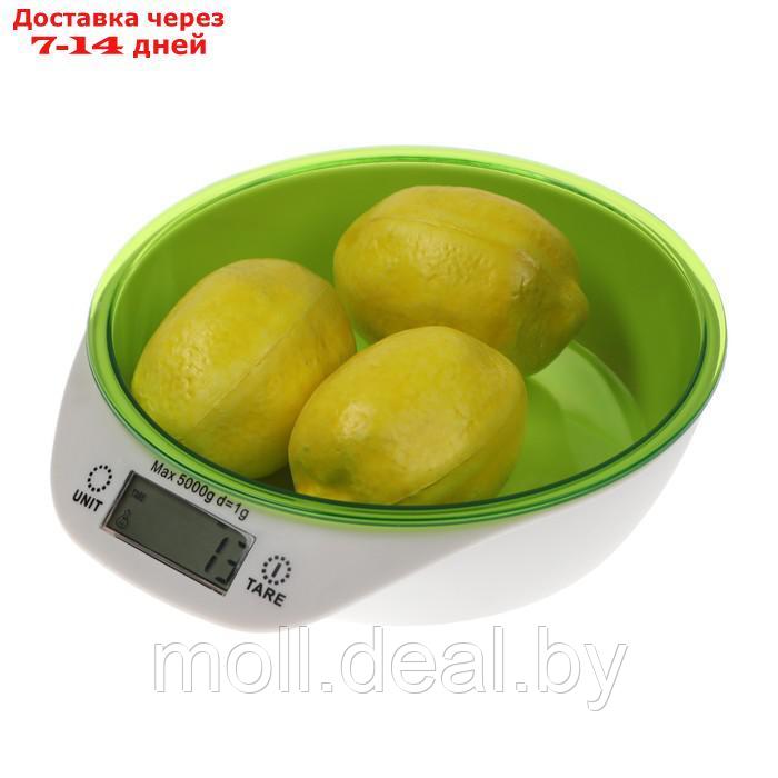 Весы кухонные Luzon LKVB-501, электронные, до 5 кг, чаша 1.3 л, зеленые - фото 6 - id-p214900983