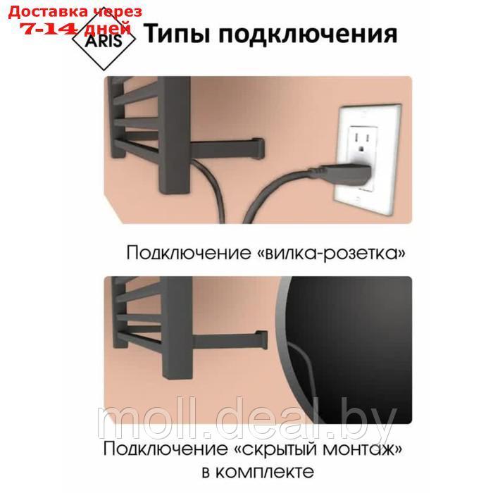 Полотенцесушитель электрический ARIS "Ребро", 500х520 мм, 4 перекладины, черный - фото 8 - id-p214892022