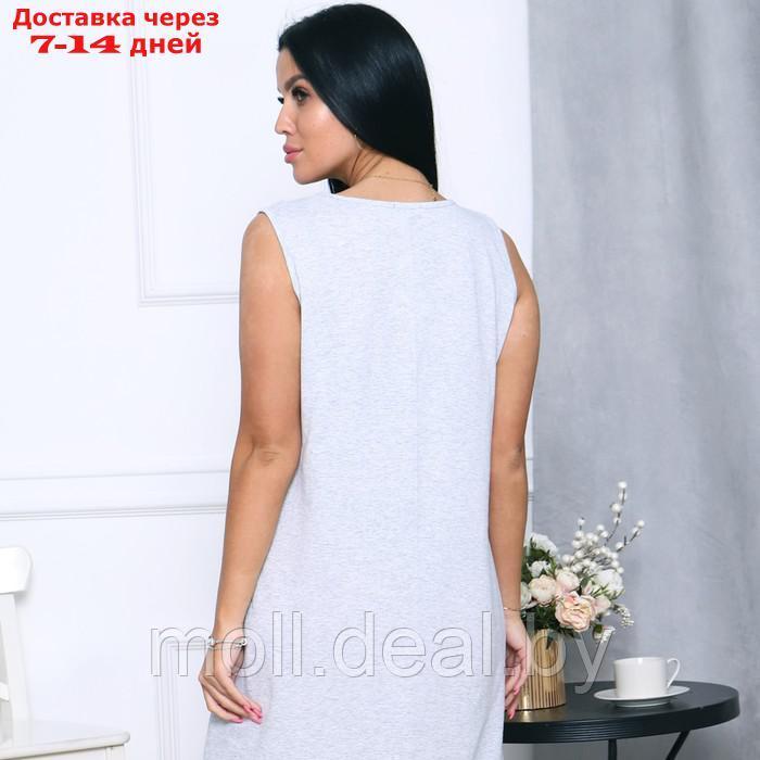 Ночная сорочка женская для беременных, цвет серый, размер 58 - фото 4 - id-p214901062