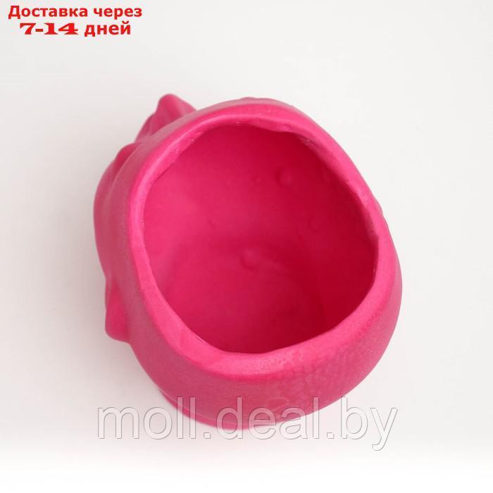 Фигурное кашпо "Голова девушки" розовое, 16х14х16см - фото 5 - id-p214902782