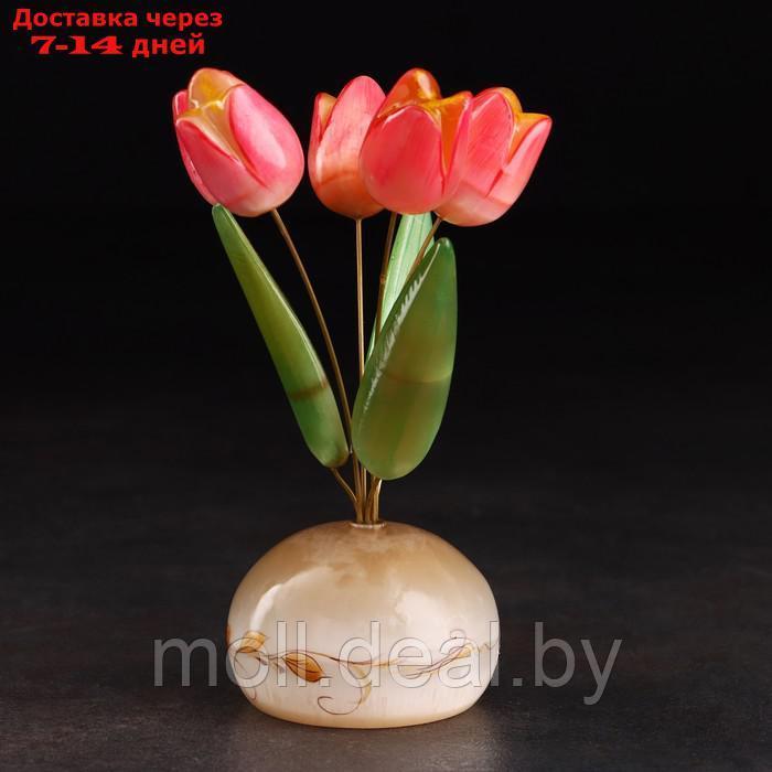 Сувенир "Ваза Тюльпан", 5 цветков, селенит, малая, селенит - фото 3 - id-p214902794