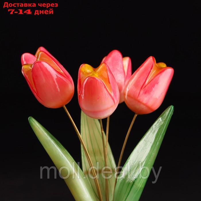 Сувенир "Ваза Тюльпан", 5 цветков, селенит, малая, селенит - фото 4 - id-p214902794