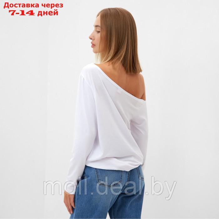 Джемпер (лонгслив) на одно плечо женский MINAKU: Basic line цвет белый, р-р 42 - фото 4 - id-p214899020