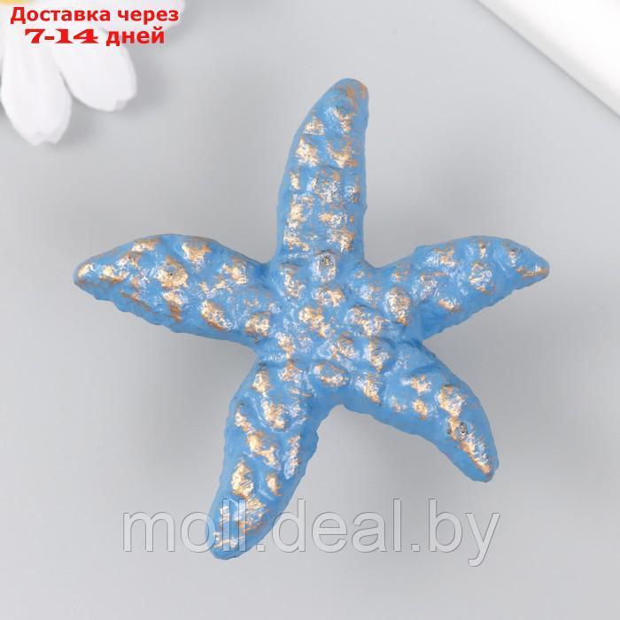 Ручка дверная чугун "Морская звезда" голубая с патиной 6,6х7,4 см - фото 2 - id-p214902798