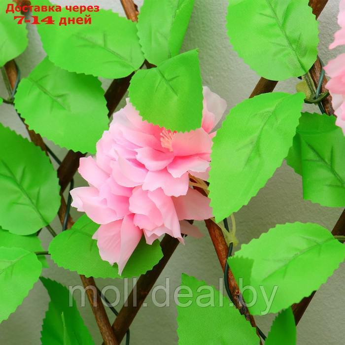 Ограждение декоративное, 110 × 40 см, "Розовые цветы", Greengo - фото 4 - id-p214901118