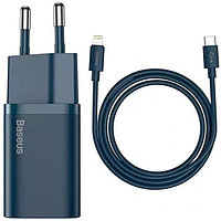 Зарядное устройство Baseus Super Si Quick Charger 20W TZCCSUP-B03 + кабель Type-C - Lightning Синий
