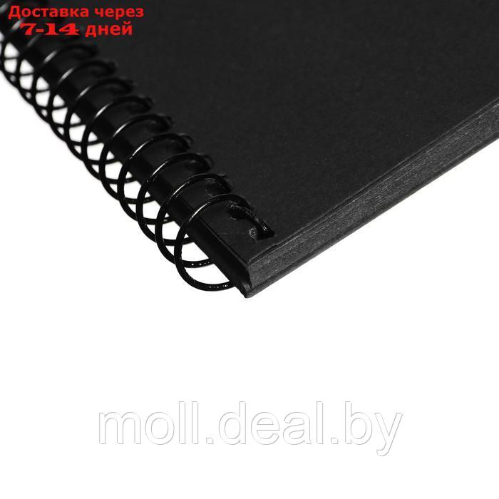 Скетчбук А4, 30 черных листов, плотность 110 гр, твердая подложка, на гребне, Смайл МИКС - фото 7 - id-p214901230