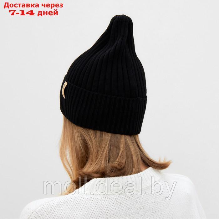 Шапка женская MINAKU "Трюфель" цвет черный, размер 54-56 - фото 2 - id-p214902985