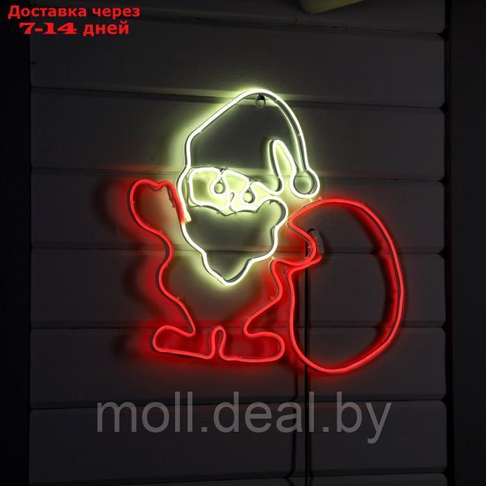 Неоновая фигура "Дед Мороз с подарками", 70 × 85 см, 560 LED, 220 В, свечение зелёное - фото 1 - id-p214900268